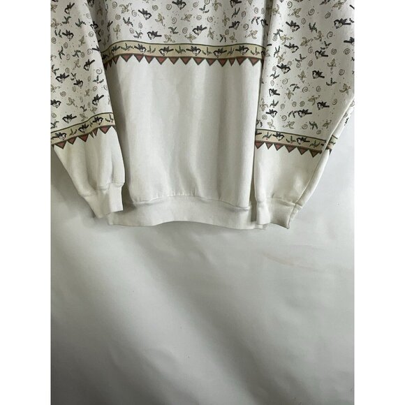 Vintage Cream and Brown Patterned Sweater - Picture 2 of 7